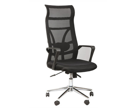 Fauteuil bureau design noir sur roulettes - Souffle d'intérieur
