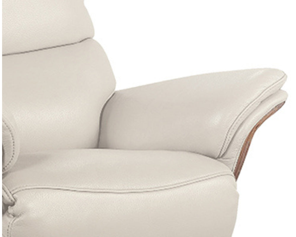 fauteuil relax moderne electrique cuir beige pvc confortable - souffle d'interieur