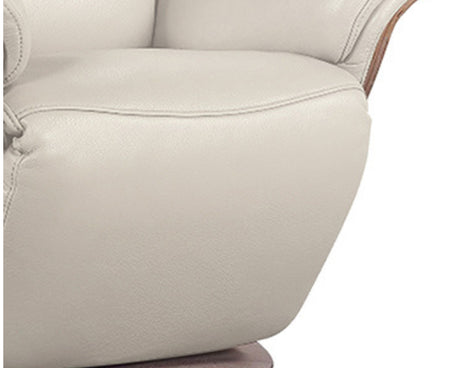 fauteuil relax moderne electrique cuir beige pvc confortable - souffle d'interieur