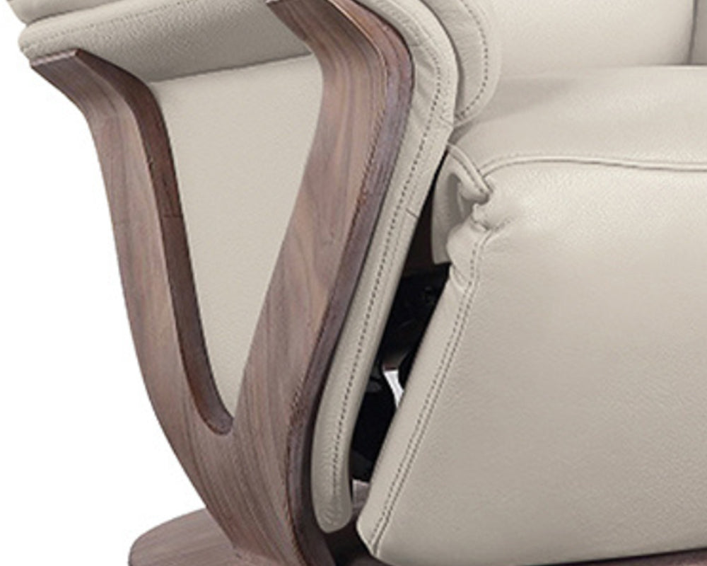 fauteuil relax moderne electrique cuir beige pvc confortable - souffle d'interieur
