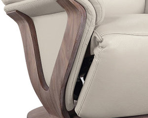 fauteuil relax moderne electrique cuir beige pvc confortable - souffle d'interieur