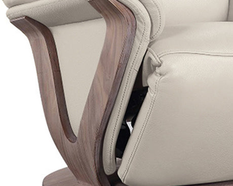 fauteuil relax moderne electrique cuir beige pvc confortable - souffle d'interieur