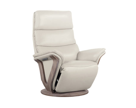fauteuil relax moderne electrique cuir beige pvc confortable - souffle d'interieur