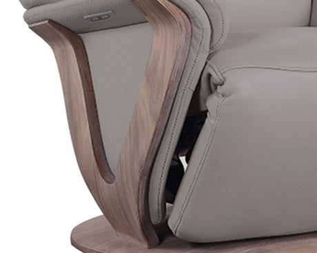 fauteuil de relaxation electrique cuir pvc gris - souffle d'interieur