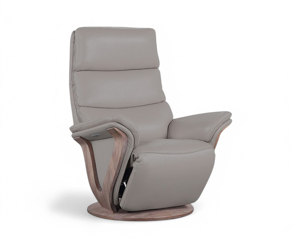 fauteuil de relaxation electrique cuir pvc gris - souffle d'interieur