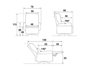 fauteuil de relaxation electrique tissu-souffle d'interieur