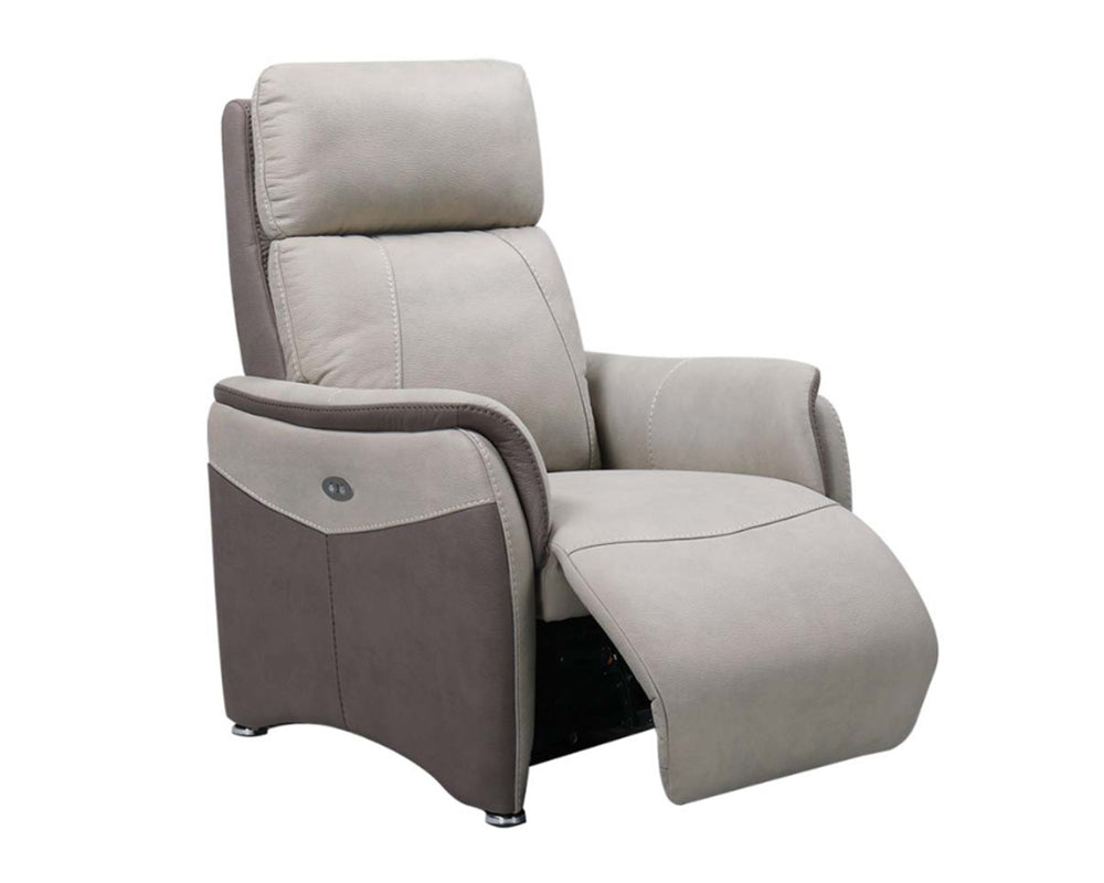 Fauteuil relaxation électrique tissu effet cuir taupe - Calvin-Fauteuils-SOUFFLE D’INTÉRIEUR