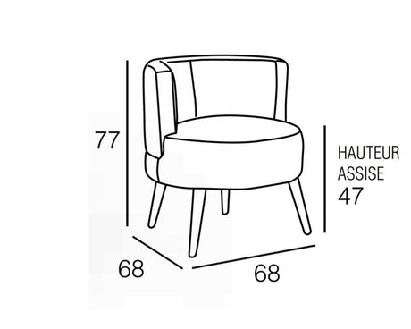 Fauteuil crapaud en tissu gris clair pieds bois - Souffle d'intérieur