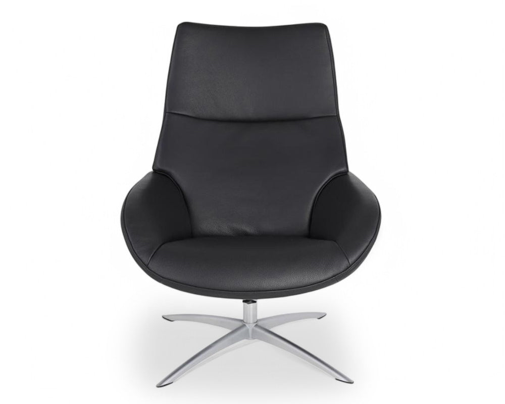 fauteuil inclinable en cuir noir - souffle d'interieur
