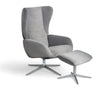 fauteuil inclinable en tissu gris design + repose pieds - souffle d'interieur