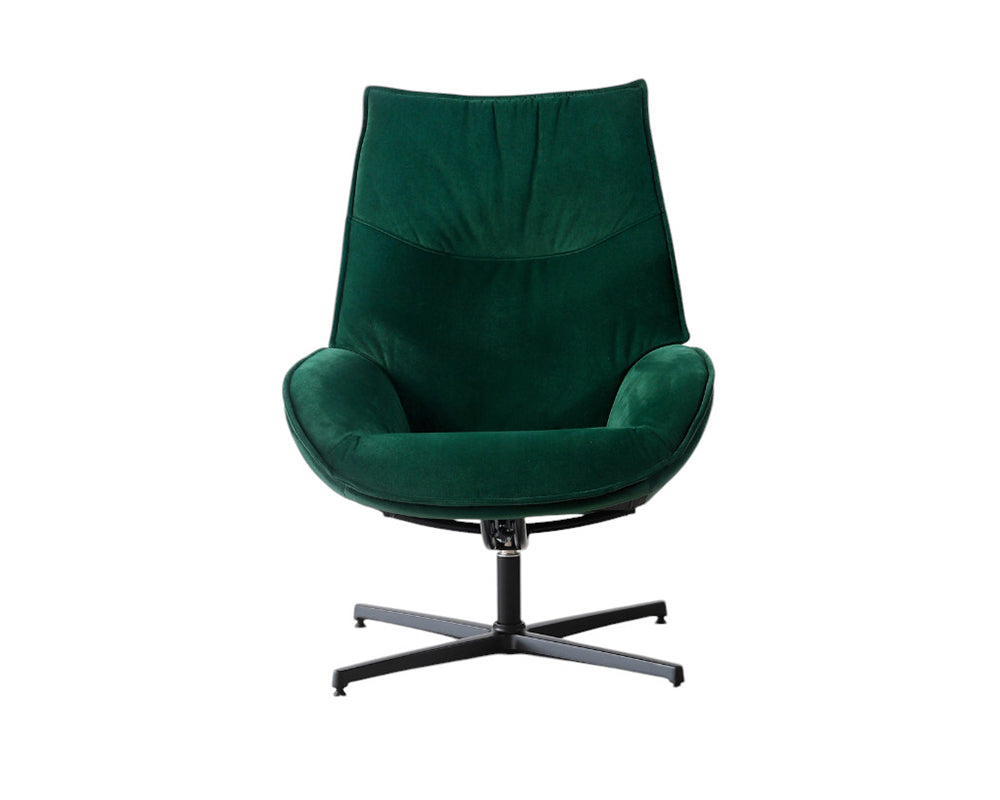fauteuil relax inclinable en tissu velours vert kebe - Souffle d'intérieur