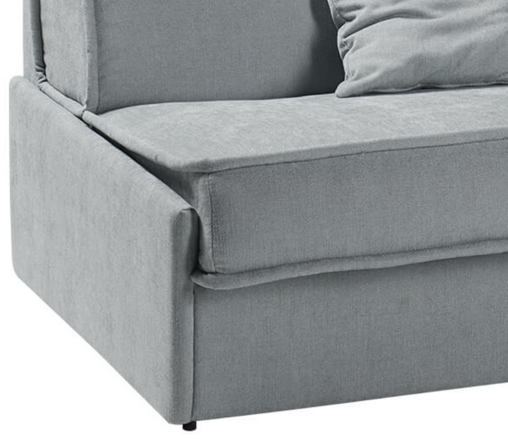 Fauteuil lit convertible  1 place couchage 70 tissu gris - Yvan