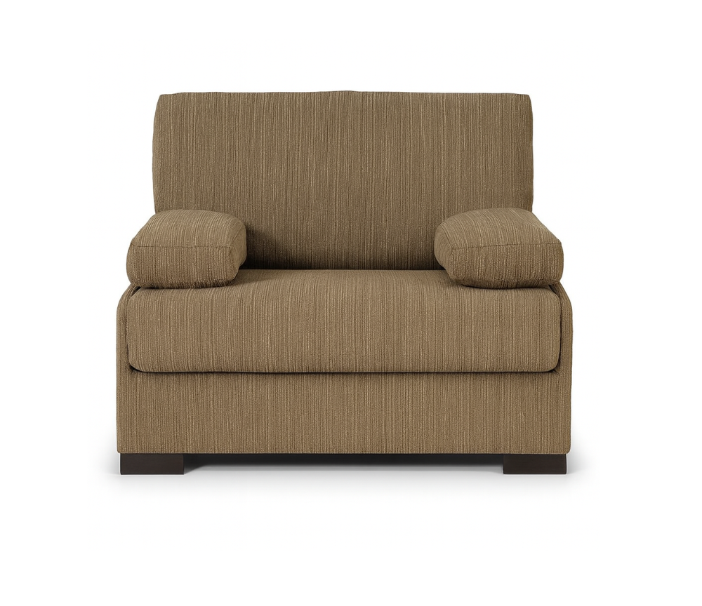 Fauteuil lit 1 place convertible rapido en tissu marron cotelé - Souffle d'intérieur