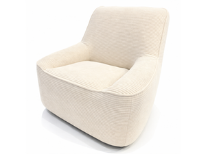 Fauteuil en velours côtelé beige pivotant - Marco
