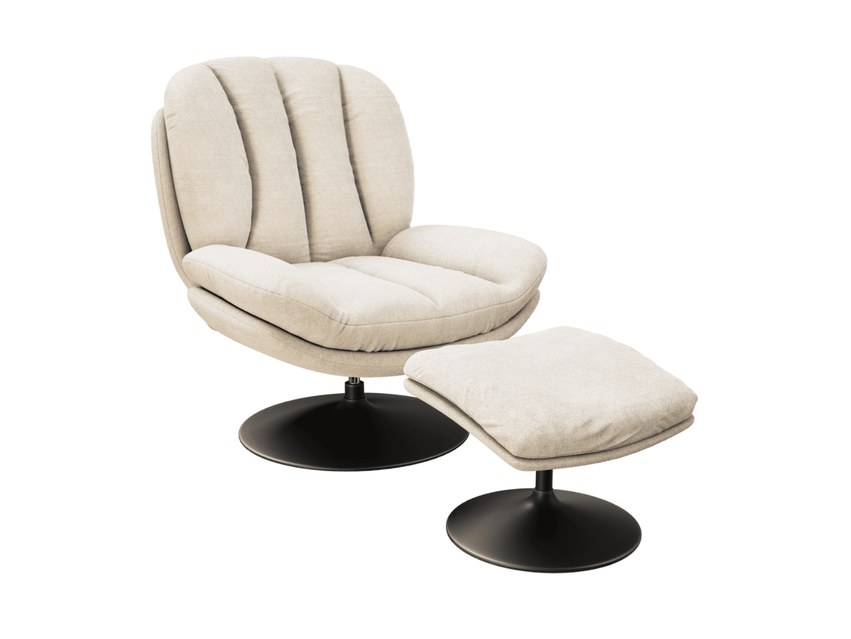 Fauteuil en tissu pivotant de salon - Lisa