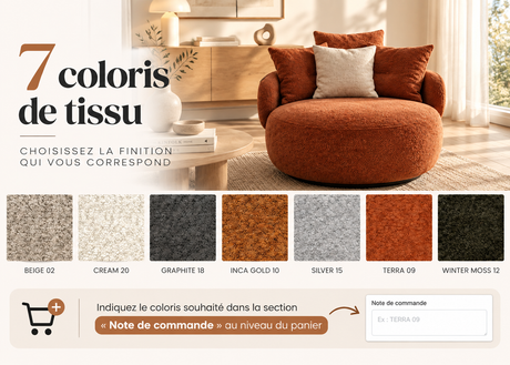 fauteuil rond pivotant