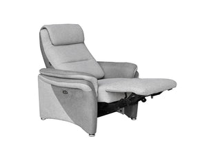 fauteuil relax moderne design tissu taupe électrique 1 moteur - Souffle d'intérieur