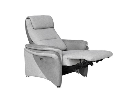 fauteuil relax moderne design tissu taupe électrique 1 moteur - Souffle d'intérieur