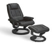 Fauteuil relax design inclinable en cuir noir L 76cm - Souffle d'intérieur