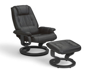 Fauteuil relax design inclinable en cuir noir L 76cm - Souffle d'intérieur
