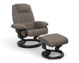 Fauteuil relax inclinable tissu brun + pouf - souffle d'interieur