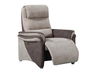 fauteuil relax moderne design tissu taupe électrique 1 moteur - Souffle d'intérieur