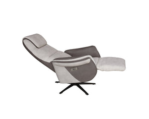 Fauteuil relaxation électrique tissu taupe design - Souffle d'intérieur