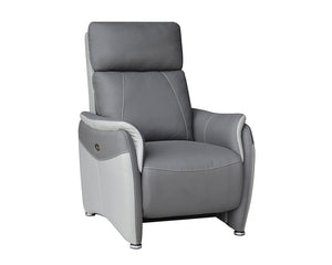 Fauteuil relaxation électrique tissu effet cuir taupe - Calvin-Fauteuils-SOUFFLE D’INTÉRIEUR