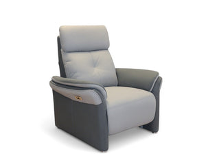 Fauteuil relaxation électrique confortable en tissu gris clair - Souffle d'intérieur