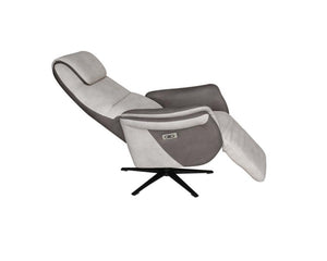 Fauteuil relaxation électrique tissu taupe design - Souffle d'intérieur