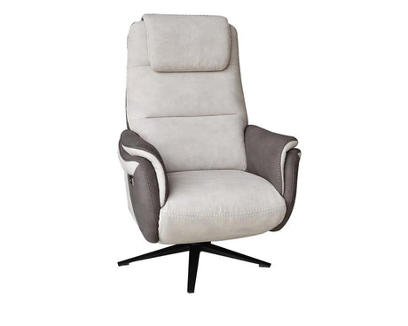 Fauteuil relaxation électrique tissu taupe design - Souffle d'intérieur