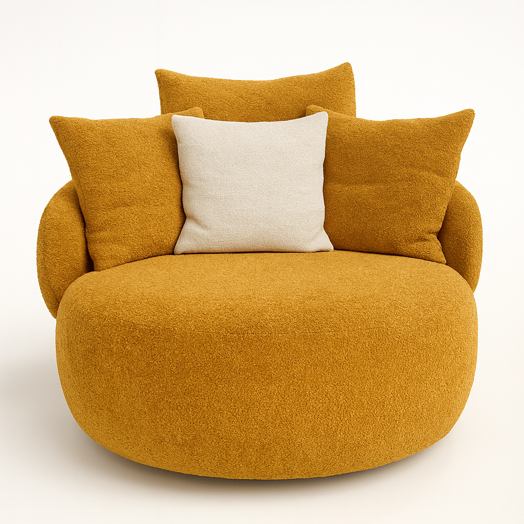 Fauteuil Popy – face – tissu terracotta