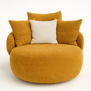 Fauteuil Popy – face – tissu terracotta