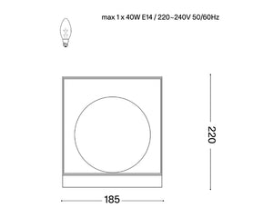 Lampe à poser design de table noir et doré carré - SOUFFLE D'intérieur