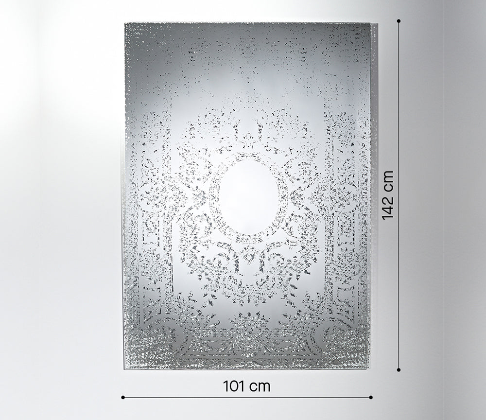Miroir mural rectangulaire Oxide – zoom zones transparentes