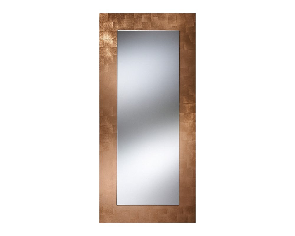 Grand miroir mural rectangulaire Basic Copper – vue de face – cadre finition cuivre