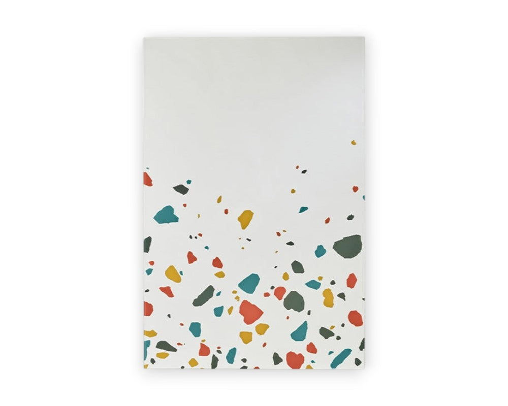Grand miroir mural rectangulaire Terrazzo – vue de face – motif multicolore