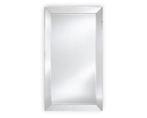 Miroir design mural rectangulaire Integrola – vue de face – cadre argenté