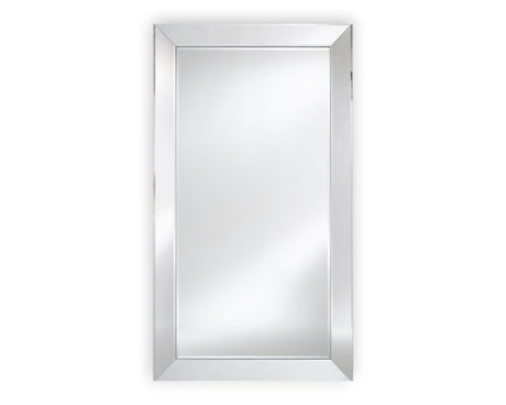 Miroir design mural rectangulaire Integrola – vue de face – cadre argenté