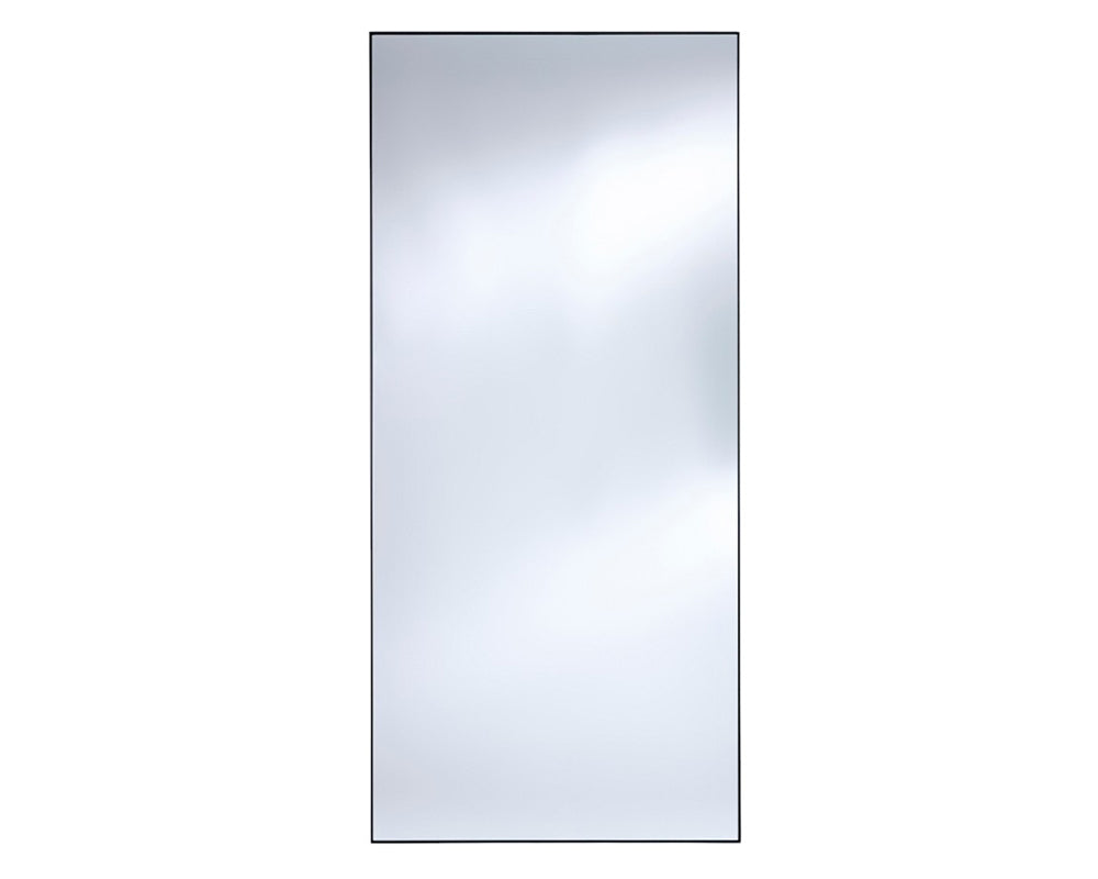 zoom angle grand miroir rectangulaire sur fond blanc - Souffle d'intérieur