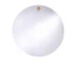 Grand miroir rond design Globo – vue de face – bouton naturelle – contour blanc