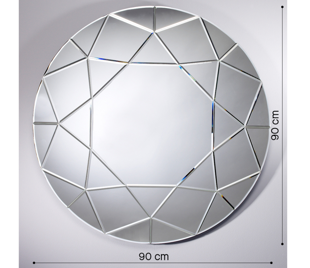 Schéma dimensions – miroir rond diamant Tal – diamètre 90 cm