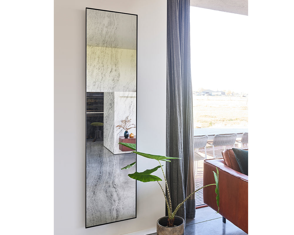 Miroir mural Travertin – zoom motif pierre calcaire