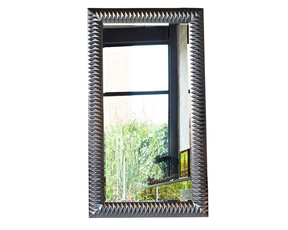 Grand miroir mural contemporain rectangulaire silver - Souffle d'intérieur