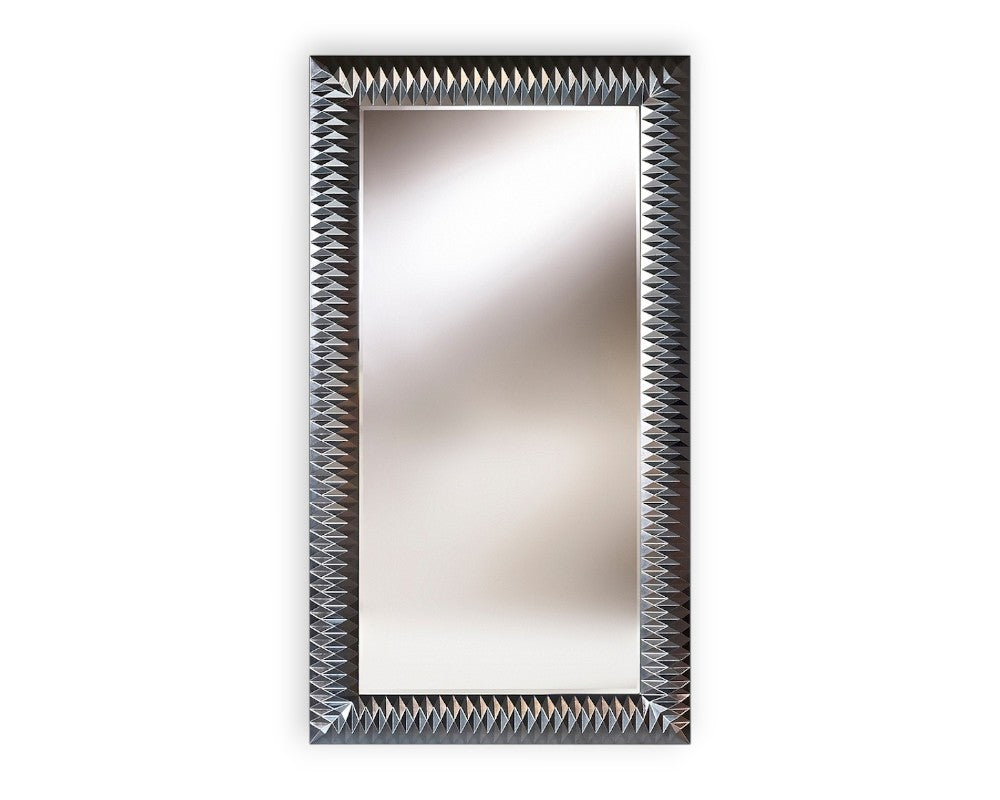 Miroir design mural rectangulaire contemporain Nickyta – vue de face – cadre argenté