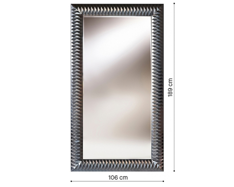 grand miroir design mural contemporain silver nickyta - dimensions