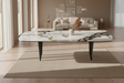 Auguste table céramique 6 mm marbre Doro – vue d'ensemble salle à manger, forme tonneau