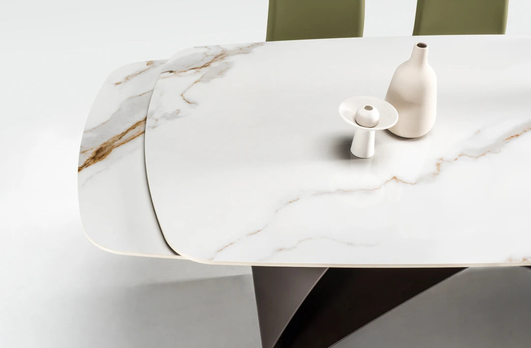 Table ovale extensible céramique marbre - Kiny