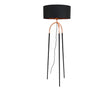 Lampadaire design noir et laiton et abat jour noir - Souffle d'intérieur 