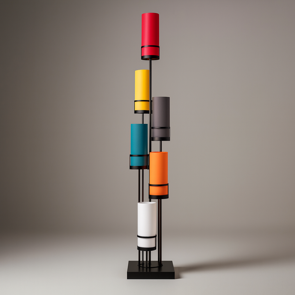 Lampadaire multicolore design Sixteen pour salon moderne – Souffle d’Intérieur